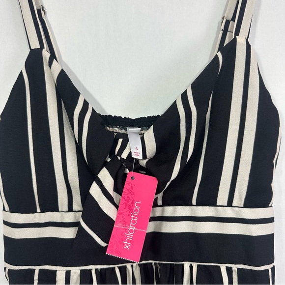 Xhilaration Women’s Black Striped Front Tie Midi Dress NWT - Picture 6 of 9